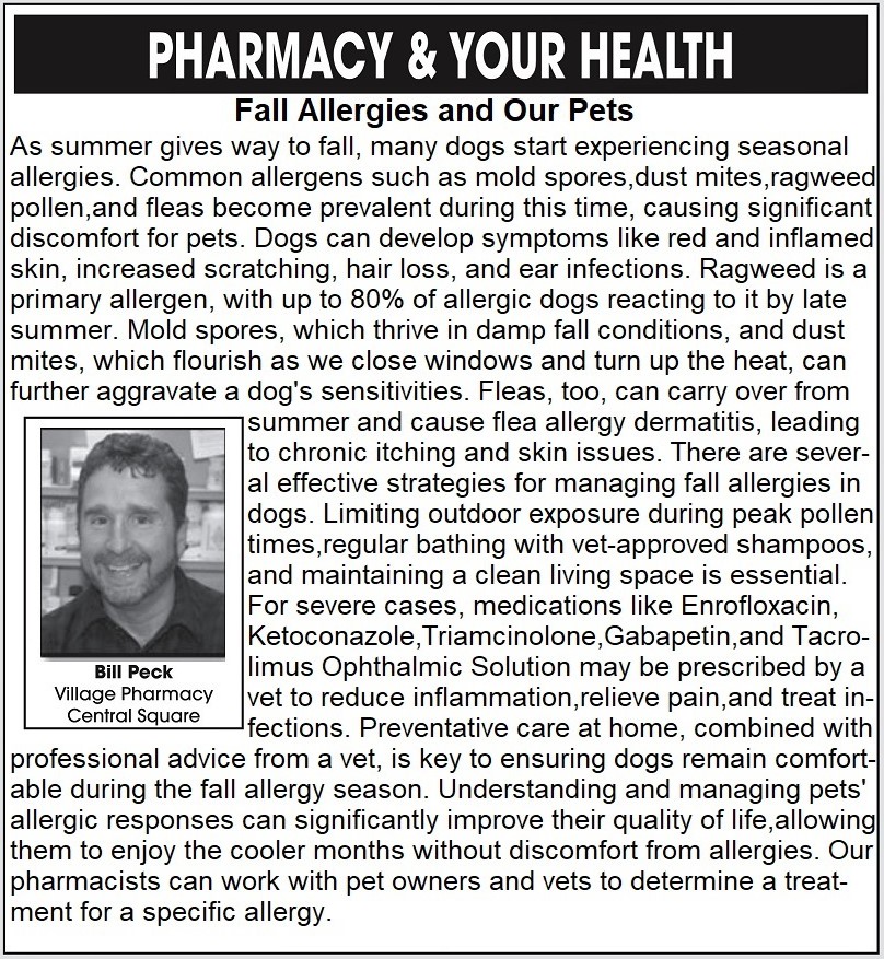 Pharmacy & Your Health: Fall Allergies and Our Pets...