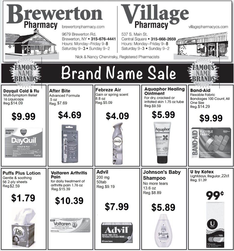 Save on the brand names you need this week