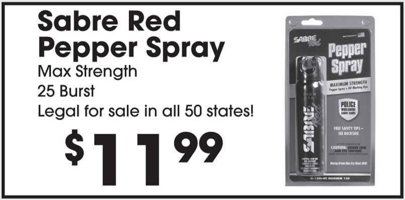 Sabre Red Pepper spray, $11.99, because you never know when you might need it